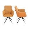 Hrinhom Set of 2 360° Swivel Upholstered Accent Chairs,Dining Chairs with Metal Base - 4 of 4