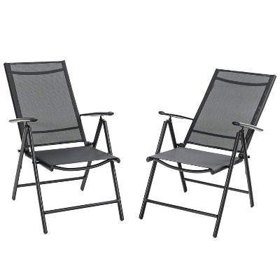 2pk Outdoor 7 Position Arm Chairs with High Backs & Aluminum Frames - Captiva Designs