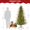 Artificial Christmas Tree,Premium Hinged Design with Warm White Colorful Lights, 8 Adjustable Lighting Modes,Elegant Holiday Decorations,Metal Base - 3 of 4