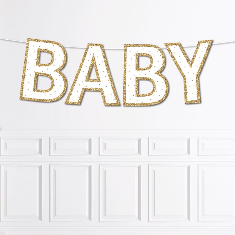 Big Dot of Happiness Baby Neutral - Large Baby Shower Decorations - Baby - Outdoor Letter Banner, 1 of 8
