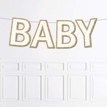 Big Dot of Happiness Baby Neutral - Large Baby Shower Decorations - Baby - Outdoor Letter Banner
