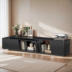 Gymojoy Wood Entertainment Center Walnut TV Console Table Up to 110" w/Shelves Cabinet for Home - 1 of 4