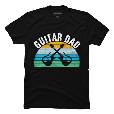 Men's Design By Humans Retro Dueling Electric Guitar Dad By DragonTee T-Shirt