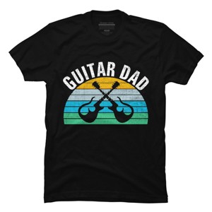 Men's Design By Humans Retro Dueling Electric Guitar Dad By DragonTee T-Shirt - 1 of 2