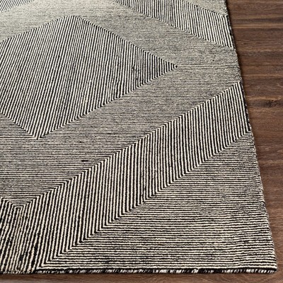 Rucphen Black Wool 5' x 7'6" Modern Area Rug