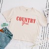 Country Girl Puff Print - Womens Boxy Crop Top Graphic T-Shirt - 2 of 4