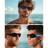 grinderPUNCH Super Dark Polarized Black Sunglasses  Biker Style Rider  Wrap Around Style Lightweight UV Protection - 2 of 4