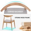 Kumasinova Set of 2 Retro Upholstered Dining Chairs, Ergonomic Arched Backrest Dining Room Chairs, Rubberwood Kitchen Chairs with Plush Cushions - 3 of 4