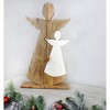 AuldHome Design Wood Enamel Nesting Angel Statue; Primitive Farmhouse Christmas Decor Figurine - 2 of 4
