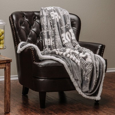 Chanasya Hope Faith Gift Throw Blanket With Reverse Faux Shearling ...