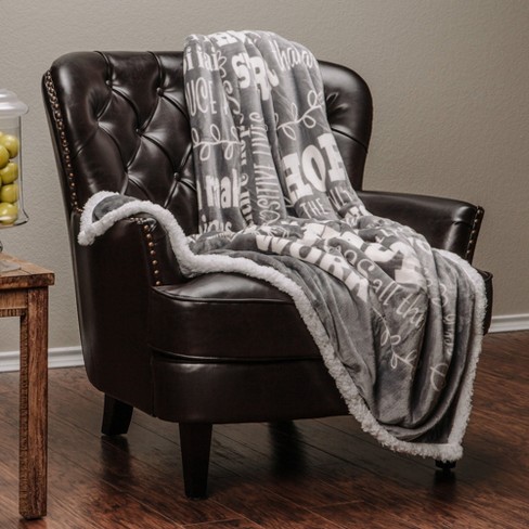 Chanasya Hope Faith Gift Throw Blanket with Reverse Faux Shearling - image 1 of 4