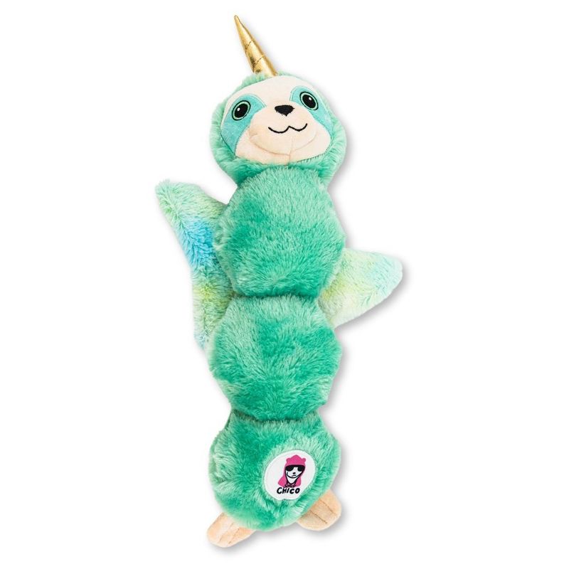 American Pet Supplies 19-Inch Winged Mint Sloth Magical Creature Squeaking Plush Dog Toy, 1 of 8