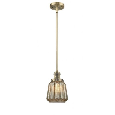 Chatham - 1 Light Stem Hung Mini Pendant In Art Deco Style-8 Inches Tall and 7 Inches Wide