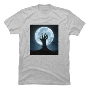 Men's Design By Humans Halloween! Zombie Hand Reaching from Grave T-Shirt By EBCD T-Shirt - 1 of 4