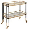 Uttermost Two-Tone Black and Gold Bar Cart – Sleek Iron Frame & Glass - 2 of 4