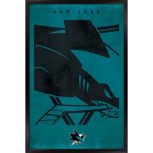 Trends International NHL San Jose Sharks - Logo 25 Framed Wall Poster Prints - 1 of 4