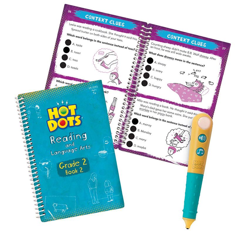 Educational Insights Hot Dots Jr. Let's Master Grade 2 Reading Set with Interactive Hot Dots Pen, 3 of 7
