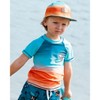 Deux par Deux Boy Short Sleeve Rashguard Navy Blue, Turquoise, and Orange - 2 of 4