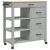 vidaXL Kitchen Trolley MONZA 33.1 in.x15.7 in.x35.4 in. Solid Wood Pine - 2 of 4