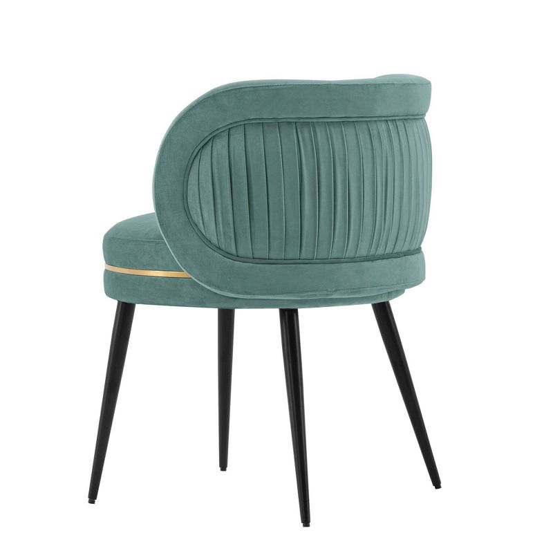 Set of 2 Kaya Modern Pleated Velvet Upholstered Dining Chairs - Manhattan Comfort, 5 of 11