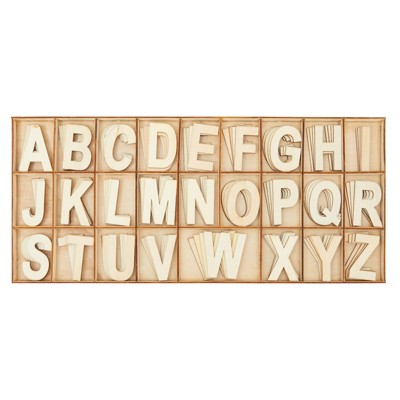 Juvale 104 Pieces 2-inch Wooden Alphabet Letters, 4 Sets Abcs With ...