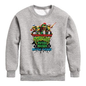 Boys' - Teenage Mutant Ninja Turtles - Battle Tycoon Group Graphic Long Sleeve Fleece Sweatshirt - 1 of 4