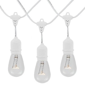 Novelty Lights 100 Feet Heavy Duty Light Strings and Sets with 50 Suspended E26 Sockets, White Wire PVC Stringer, 24" Spacing, Non-Connectable - 1 of 4