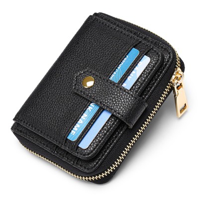 BEAFUP Women's PU Slim Wallet - 6 Card Slots, ID Window & Zippered Coin Pocket - Compact Organizer for Everyday Use,Travel