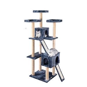 Go Pet Club 71" Kitten cat Tree House with Sisal Scratching Board F717 - 1 of 2