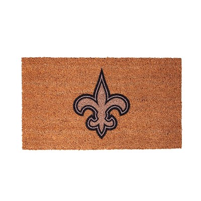 EvergreenNFLNew Orleans Saints Logo Natural Coir 28 x 16 Inches Indoor Outdoor Doormat