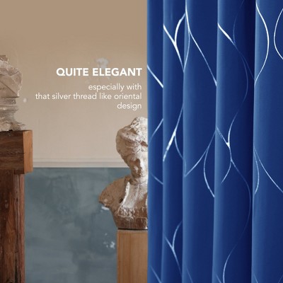 Deconovo Silver Line Blackout Curtain Panel Pair Multi Size 2 Panels