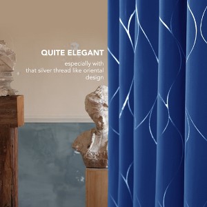 Deconovo Silver Line Blackout Curtain Panel Pair Multi Size 2 Panels - 1 of 4