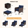 5-Piece PE Wicker Rattan Rattan Seating Patio Conversation Sets With Ottoman - 3 of 4