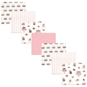 Hudson Baby Infant Girl Cotton Flannel Receiving Blankets Bundle, Sweet Bakery, One Size - 1 of 4