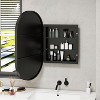 NicBex Oval Mirrored Midecine Cabinet with LED&3 Adjustable Shelves,Wall Mounted&Recessed Bathroom Cabinet with Mirror,3 Optional LED Modes - 3 of 4