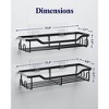 Aoibox Adhesive Shower Organizer, Stainless Steel Shelf for Inside Shower, No Drill Bathroom Storage, Home Decor Accessories, 2 Pack, Black - 2 of 4