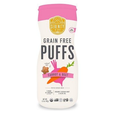 Serenity Kids Carrot & Beet Grain Free Puffs Baby & Toddler Snacks - 1.5oz