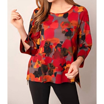 Women's Deep Hem Print Tee Garnet - habitat