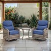 POCASSY Outdoor Swivel Rocker Patio Swivel Chairs Set of 2, 6" Thick Cushions All Weather Gray Wicker Swivel Glider Chairs with High Back for Porch - 3 of 4