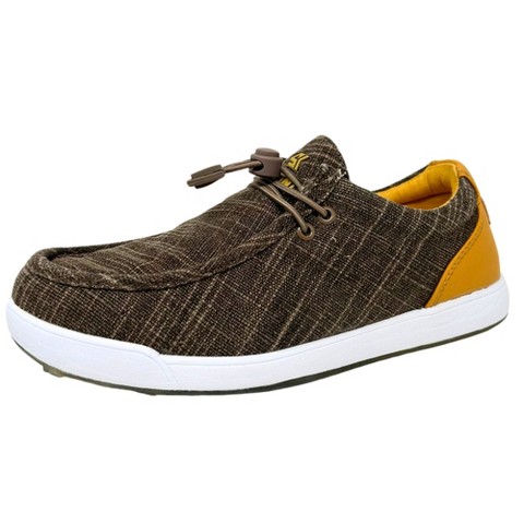 SKONI Men's G2 | Spikeless | Waterproof | Slip On | Golf Shoe (Brown/Ochre, 10)