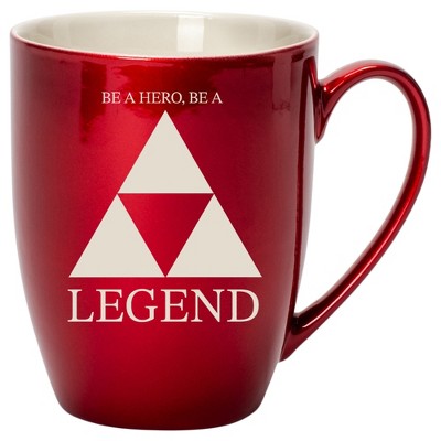 100 North Three Scales 10 Ounce Cardinal Red Metallic Finish, Comfortably Fits Your Hands, New Bone China Coffee Tea Cup Mug, Be A Hero, Be A Legend