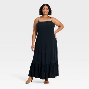 Women's Open-Back Maxi Dress - A New Day™ Black 3X : Target
