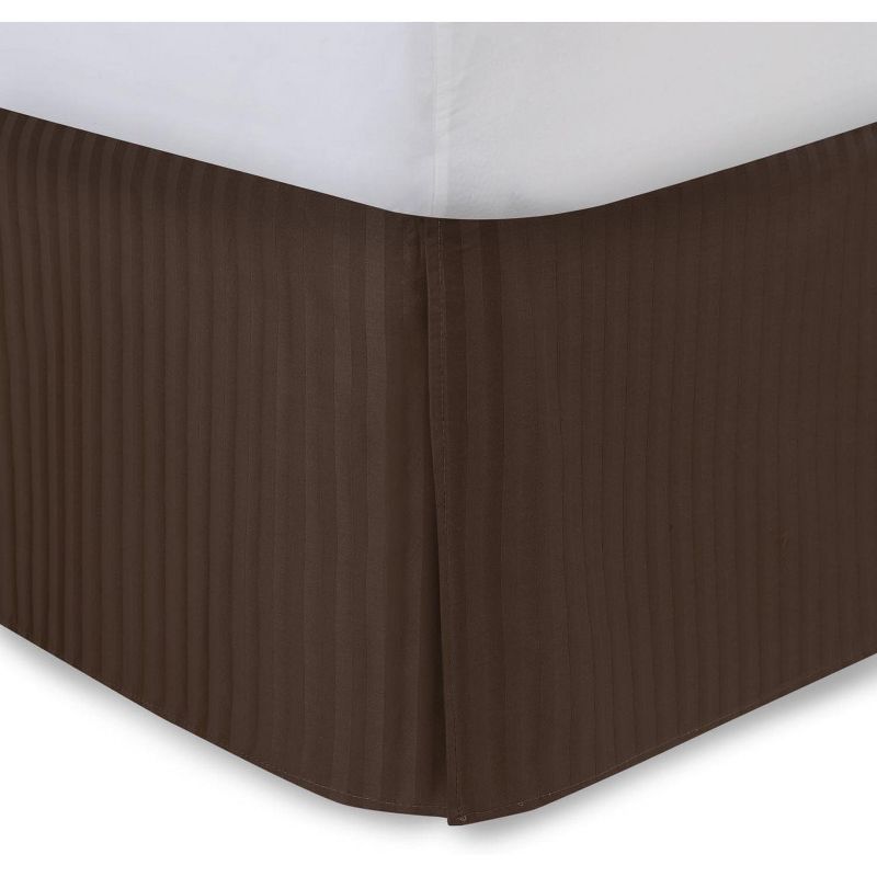SHOPBEDDING Tailored Pleated Striped Dust Ruffle with Platform and Split Corner, 1 of 3