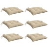 vidaXL Beige Pallet Cushions 6-Pack - 19.7"x19.7"x2.8" Oxford Fabric Seat Pads for Indoor/Outdoor Furniture, Garden, Living Room, and Patio Comfort - 3 of 4