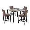 5-Piece Counter Height Dining Set with Faux Marble Table and 4 Upholstered Chairs - 2 of 4