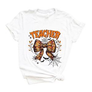 Simply Sage Market Women's Coquette Halloween Teacher Short Sleeve Graphic Tee - 1 of 4
