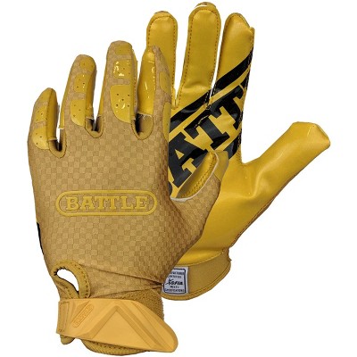 Battle Sports Science Triple Threat Football Receiver Gloves - Gold