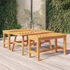 vidaXL Rectangular Acacia Wood Coffee Table with Fishbone Pattern Top and Angled Legs for Indoor and Outdoor Use - 2 of 4