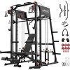 ER KANG Smith Machine, 2200lbs Squat Rack with LAT-Pull Down System & Cable Crossover Machine, Training Equipment with Leg Hold-Down Attachment - 2 of 4