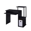 Vynxaria Black Computer Desk with Keyboard Tray and Open Shelving Sturdy Metal Frame Modern Black Office Desk - 3 of 4